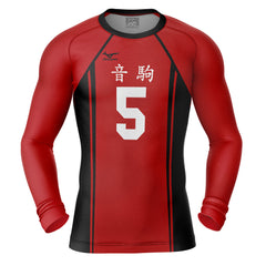 Nekoma High Kozume #5 Haikyuu Long Sleeve Rash Guard Compression Shirt