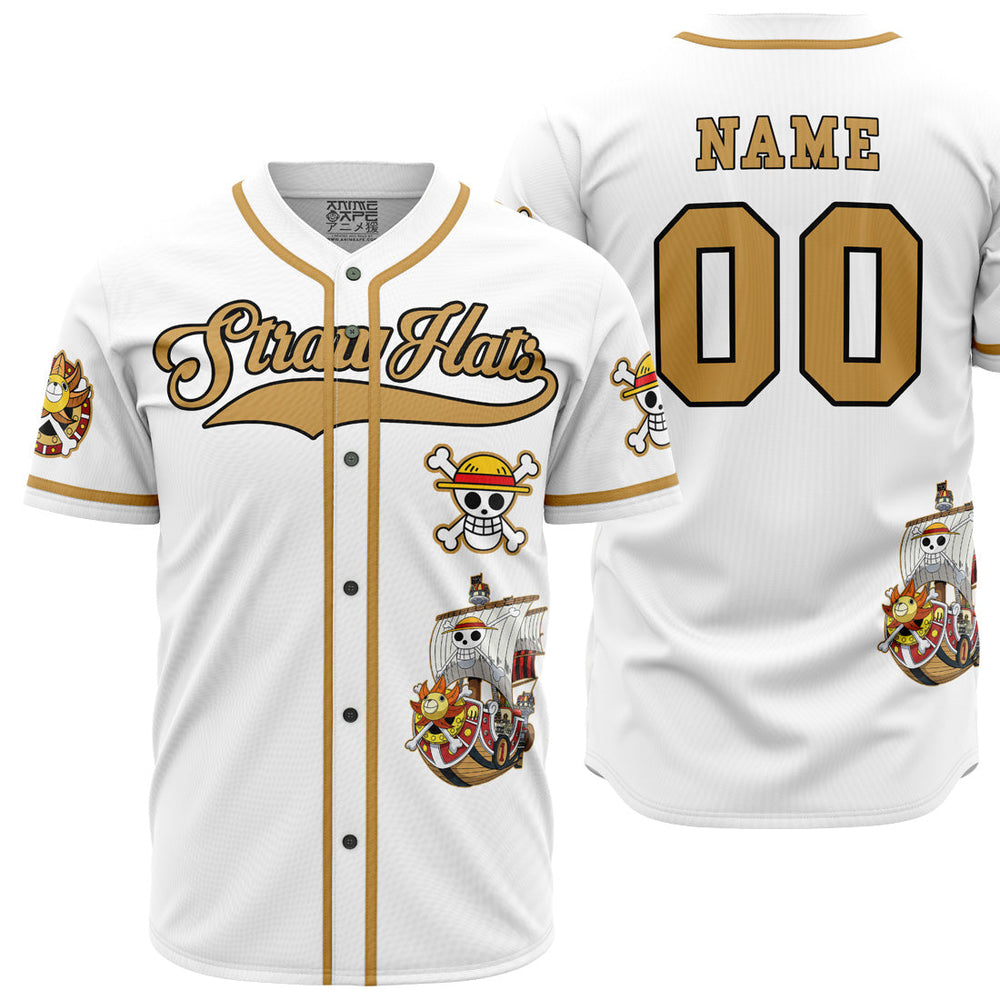 Personalized White Straw Hats One Piece Baseball Jersey