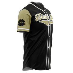 Personalized Black Bulls Black Clover Baseball Jersey