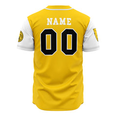Personalized Sabertooths Yellow Power Rangers Baseball Jersey