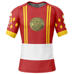 Red Ranger Ninjetti Rangers Short Sleeve Rash Guard Compression Shirt