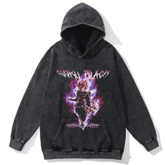 "Saiyan Black" Vintage Oversized Hoodie