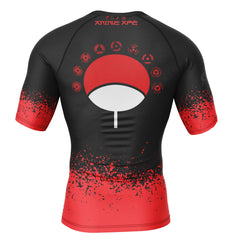 Uchiha Clan Symbol Itachi Shippuden Short Sleeve Rash Guard Compression Shirt
