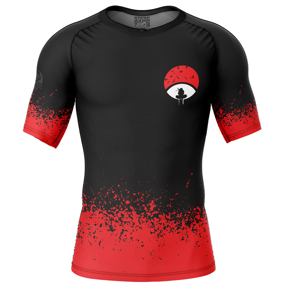 Uchiha Clan Symbol Itachi Shippuden Short Sleeve Rash Guard Compression Shirt