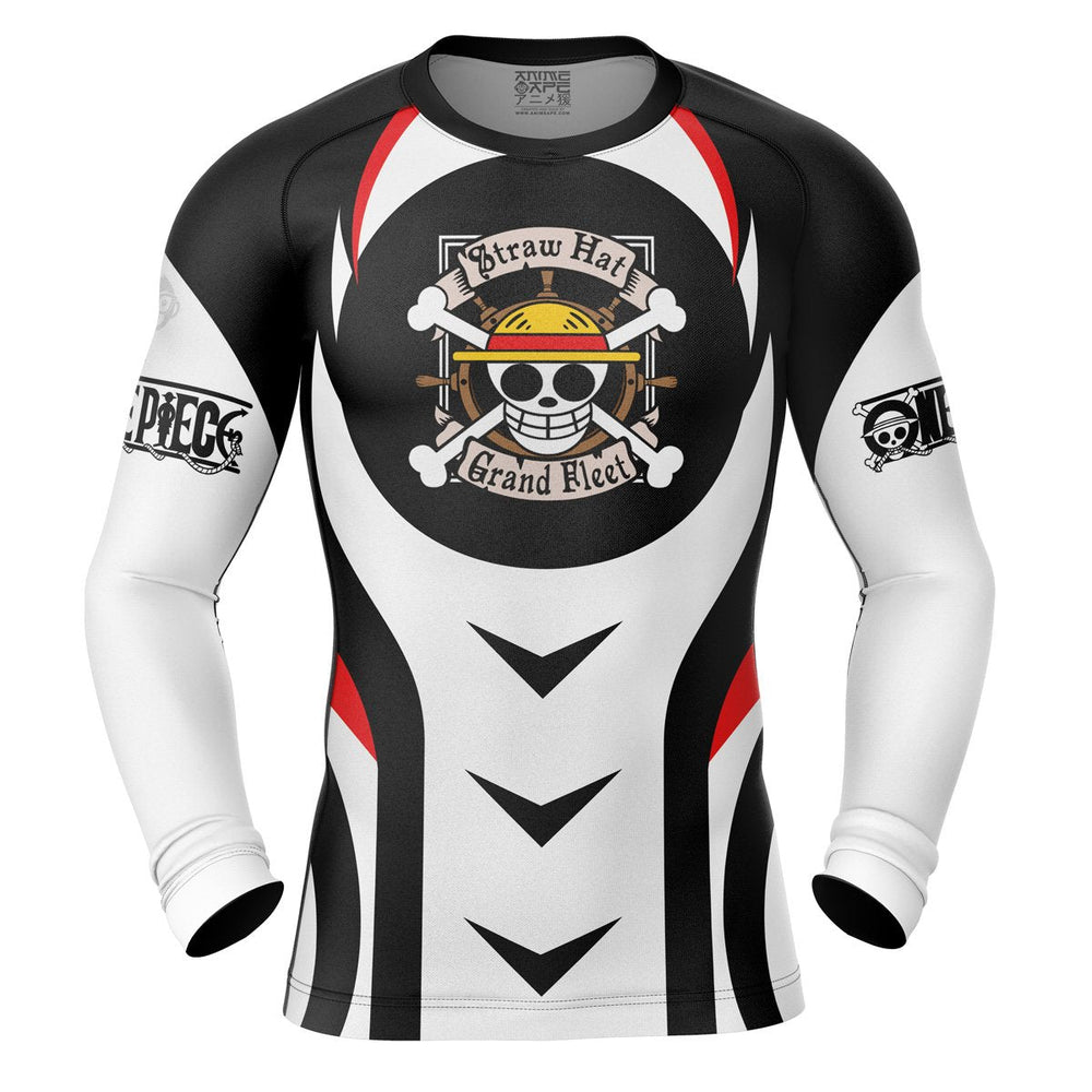 Straw Hat One Piece Long Sleeve Rash Guard Compression Shirt