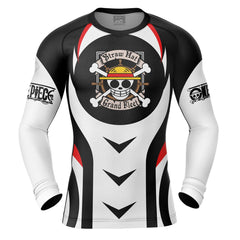 Straw Hat One Piece Long Sleeve Rash Guard Compression Shirt