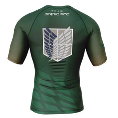 Survey Corps Attack On Titan Short Sleeve Rash Guard Compression Shirt