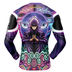 Trippy Gojo Satoru Jujutsu Kaisen Long Sleeve Rash Guard Compression Shirt