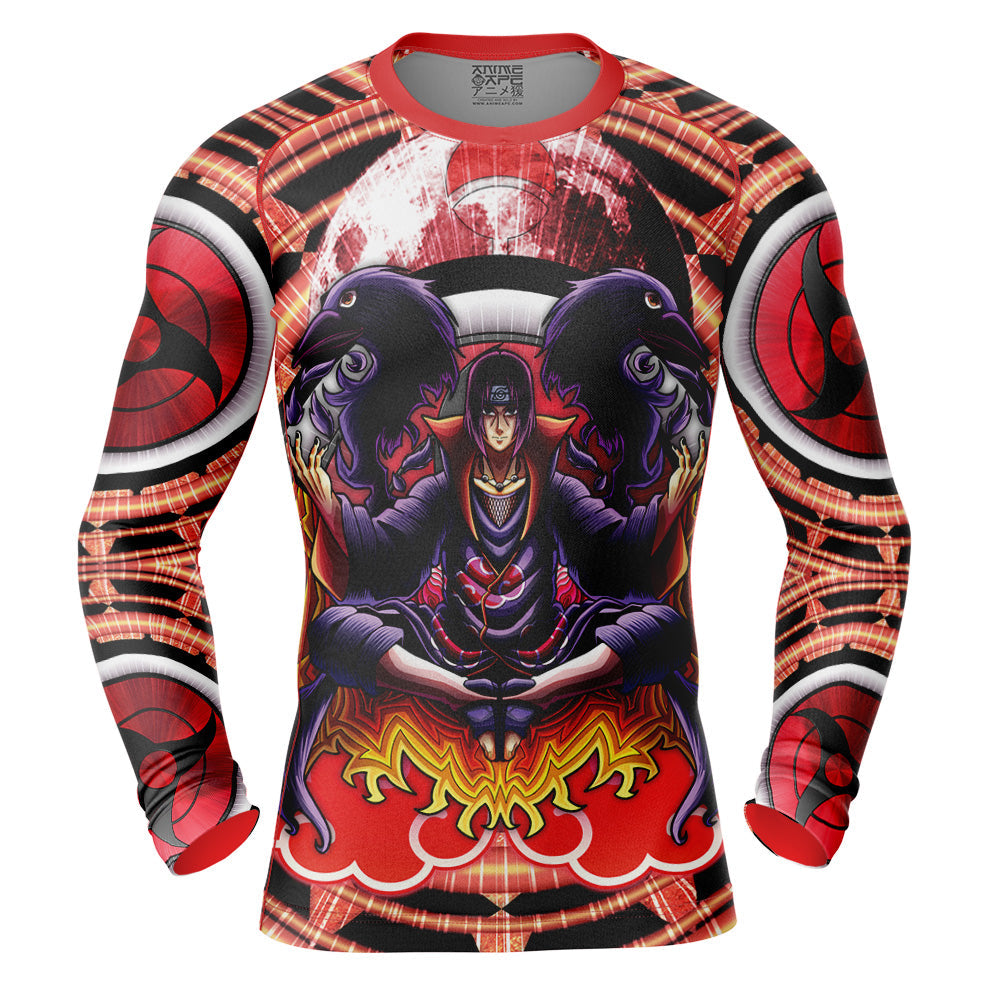 Trippy Uchiha Itachi Shippuden Long Sleeve Rash Guard Compression Shirt