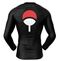 Uchiha Symbol Black Shippuden Long Sleeve Rash Guard Compression Shirt