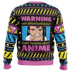 Warning May Spontaneously Start Talking About Anime Ugly Christmas Sweater
