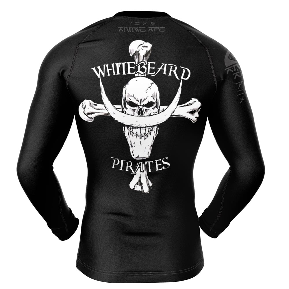 Whitebeard Skull One Piece Long Sleeve Rash Guard Compression Shirt