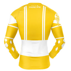 Yellow Ranger Ninjetti Rangers Long Sleeve Rash Guard Compression Shirt