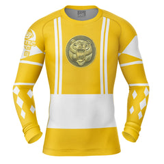 Yellow Ranger Ninjetti Rangers Long Sleeve Rash Guard Compression Shirt