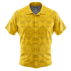 Yellow Ranger Pattern Power Rangers Button Up Hawaiian Shirt