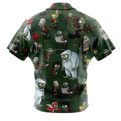 Zombie Side Plants Vs. Zombies Button Up Hawaiian Shirt
