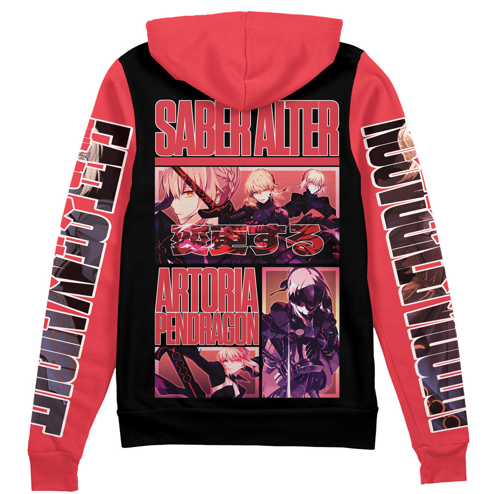Saber Alter Fate Stay Night Heaven's Feel Streetwear Zip Hoodie Jacket