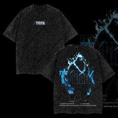 Kitsukai "Tank" Solo Leveling Vintage Washed Oversized T-Shirt