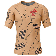 Gaara Gourd Shippuden Short Sleeve Rash Guard Compression Shirt