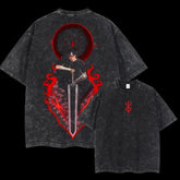 Kitsukai "Guts Black Swordsman" Berserk Vintage Washed Oversized T-Shirt