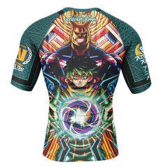 Trippy Midoriya Izuku My Hero Academia Short Sleeve Rash Guard Compression Shirt