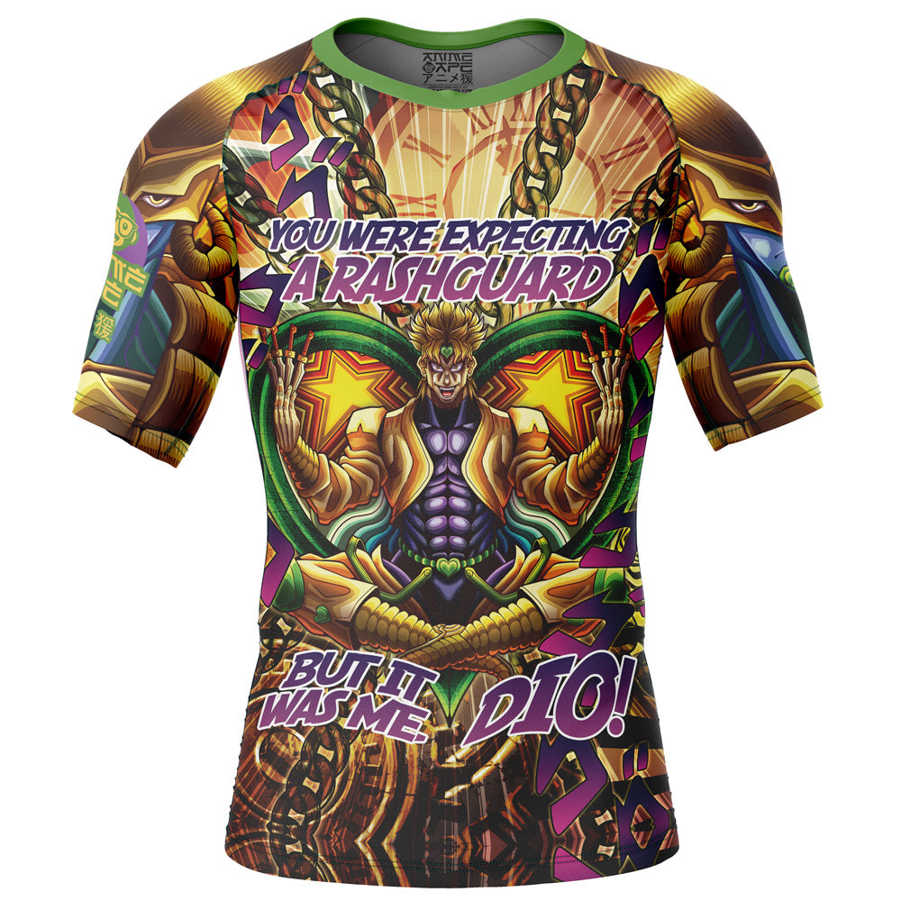 Trippy Dio Brando JoJo's Bizarre Adventure Short Sleeve Rash Guard Compression Shirt
