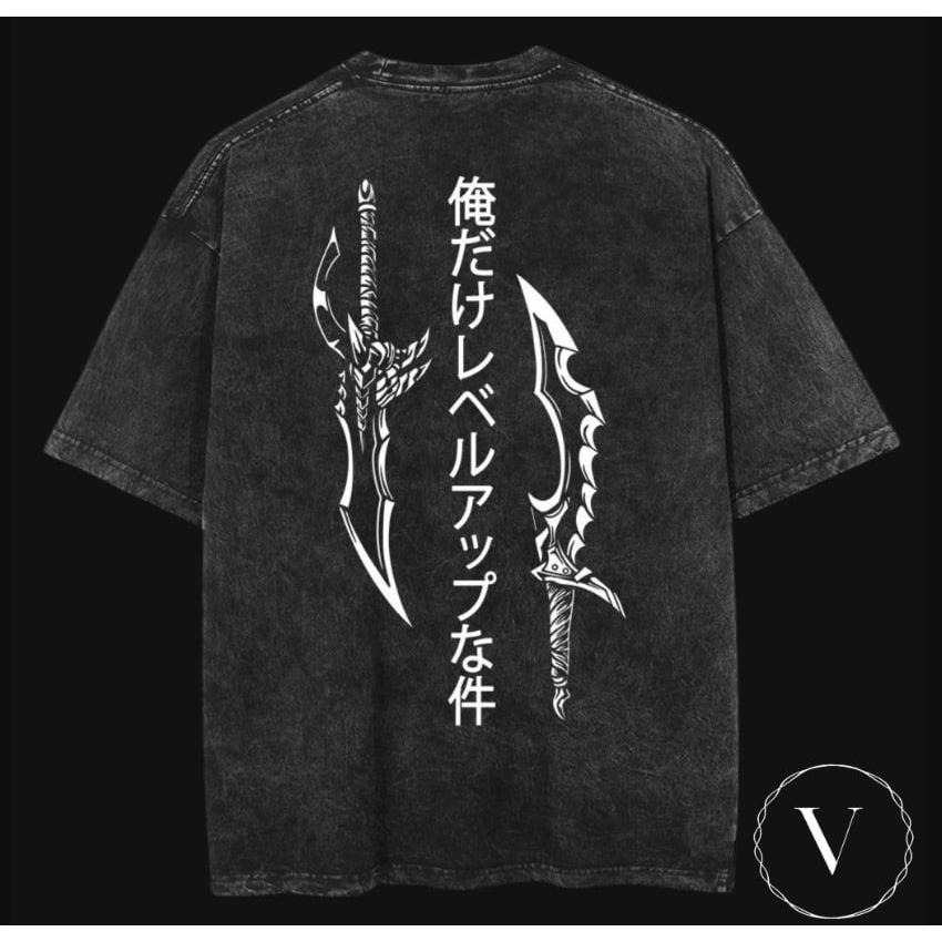 "Kasaka's Venom Fang Knight Killer Solo Leveling" Vintage Washed Oversized T-shirt -