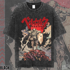 Kitsukai Skull Knight Berserk Pump Cover Guts Griffith Oversized Vintage Wash Heavyweight Tee