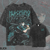 Kitsukai The Mist Hashira Muichiro Tokito Heavyweight Vintage Wash Graphic Tee Oversized Urban Streetwear Pump Cover