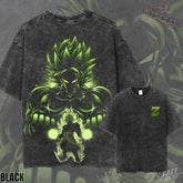 Kitsukai The Legendary Destroyer Broly Heavyweight Vintage Wash Graphic Tee Oversized Urban Streetwear Pump Cover