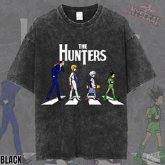 Kitsukai The Hunters Abbey Road Crossover Heavyweight Vintage Wash Graphic Tee Oversized Urban Streetwear Pump Cover