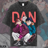 Kitsukai Dandadan Anime Oversized Vintage Wash Tee – Organic Cotton Manga Apparel