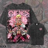 Kitsukai Donquixote Doflamingo O.Piece Pump Cover Oversized Vintage Wash Heavyweight Tee