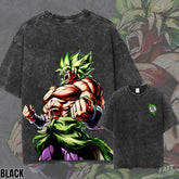 Kitsukai Broly Dragon Super Pump Cover Legendary Super Saiyan Oversized Vintage Wash Heavyweight Tee