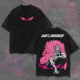 Kitsukai Donquixote Doflamingo Heavenly Demon Pink Feather Coat Vintage Wash Heavyweight Graphic Tee Pump Cover