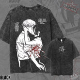 Kitsukai Run Away With Me Anime Shirt, Bomb Girl Manga Graphic Tee, Washed Gray Dark Romance T-Shirt, Chainsaw Streetwear Anime Fan Gift