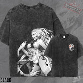 Kitsukai Daki Upper Rank Demon Shirt, Obi Sash Villain Graphic Tee, Washed Black Dark Fantasy T-Shirt, Gothic Streetwear Gift
