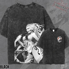 Kitsukai Daki Upper Rank Demon Shirt, Obi Sash Villain Graphic Tee, Washed Black Dark Fantasy T-Shirt, Gothic Streetwear Gift