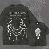 Kitsukai Chain Judgment Anime Shirt, Scarlet Eye Graphic Tee, Washed Black Manga T-Shirt, Dark Revenge Streetwear Fan Gift