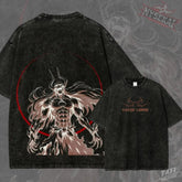 Kitsukai Vasto Lorde Anime Shirt, Hollow Form Graphic Tee, Washed Black Manga T-Shirt, Dark Soul Reaper Streetwear Fan Gift