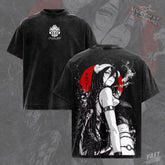 Kitsukai Dark Empress Anime T-Shirt, Crimson Moon Gothic Manga Tee, Organic Cotton Streetwear
