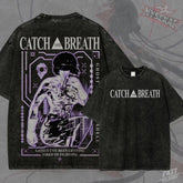 Kitsukai Cyber Ghost Anime Shirt, Catch Your Breath Graphic Tee, Washed Black Sci Fi Manga T-Shirt, Cyberpunk Streetwear Fan Gift