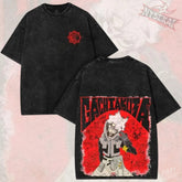 Kitsukai Trash World Rebel Shirt, Red Cleaner Manga Graphic Tee, Washed Black Urban Shonen T-Shirt, Grunge Anime Fan Gift