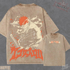 Kitsukai Ichigo Hollow Mask Pump Cover Oversized Vintage Wash Heavyweight Graphic Tee
