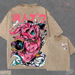 Kitsukai Kid Buu Majin Pump Cover Oversized Vintage Wash Heavyweight Graphic Tee