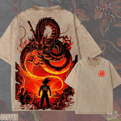 Kitsukai Goku Shenron Eternal Dragon Pump Cover Oversized Vintage Wash Heavyweight Graphic Tee