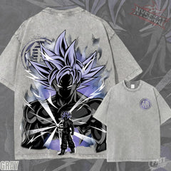 Kitsukai Goku Ultra Instinct Pump Cover Mastered UI Oversized Vintage Wash Heavyweight Graphic Tee