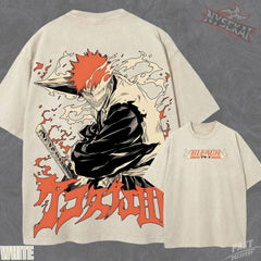 Kitsukai Ichigo Hollow Mask Pump Cover Oversized Vintage Wash Heavyweight Graphic Tee