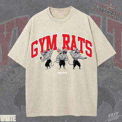 Kitsukai Muscle Mice Gym Rats Pump Cover Oversized Vintage Wash Heavyweight Graphic Tee