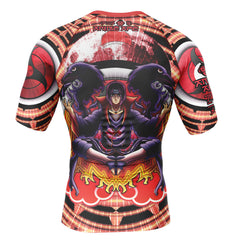 Trippy Uchiha Itachi Shippuden Short Sleeve Rash Guard Compression Shirt